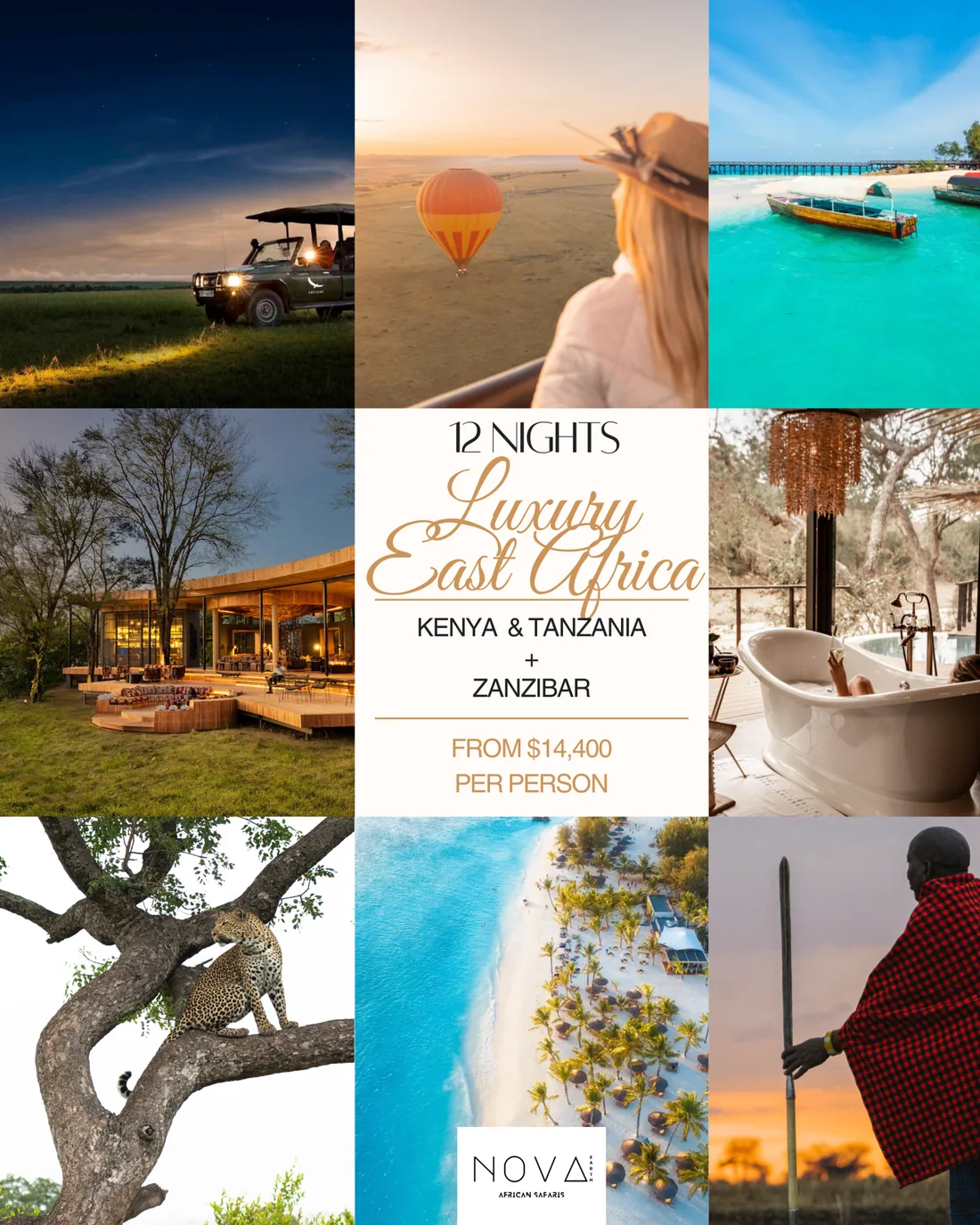 12 nights luxury East Africa itinerary: Kenya, Tanzania and Zanzibar from $14,400 per person
