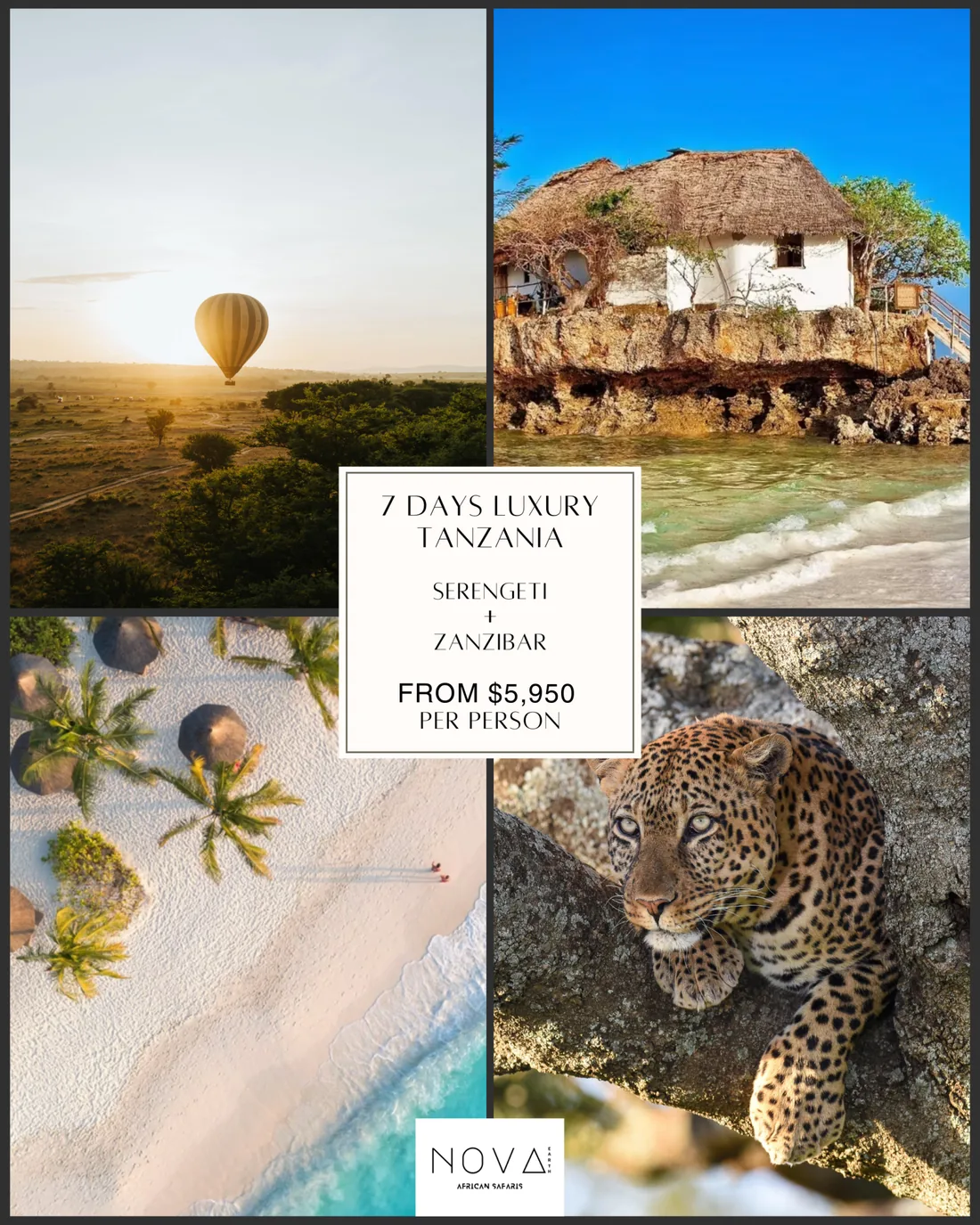 7 days luxury Tanzania itinerary, Serengeti and Zanzibar, from $5,950 per person